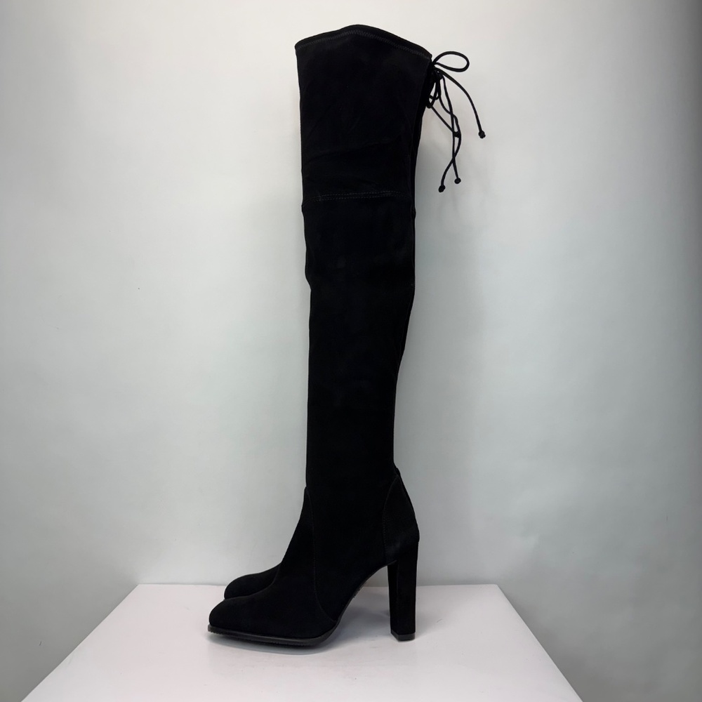 New Stuart Weitzman Highland Over The Knee Boot Black Suede Sz 9 - Picture 9 of 16